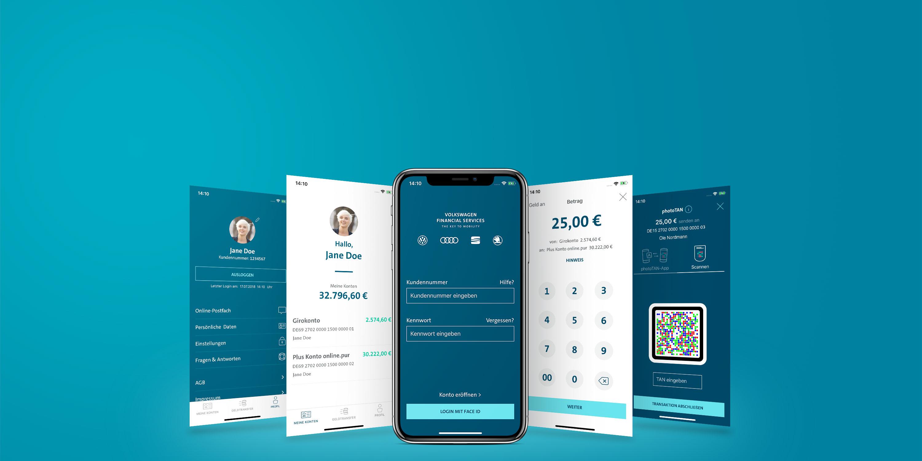 Unsere Banking App Volkswagen Financial Services